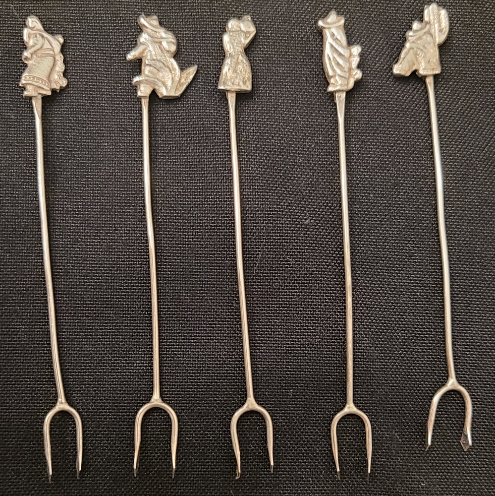 Vintage sterling silver cocktail forks picks